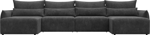 Изображение товара Диван П-образный Лига Диванов Лига-051 НПБ лонг / 128735 (велюр Brut 16 темно-серый)