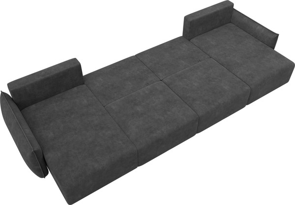Изображение товара Диван П-образный Лига Диванов Лига-051 НПБ лонг / 128735 (велюр Brut 16 темно-серый)