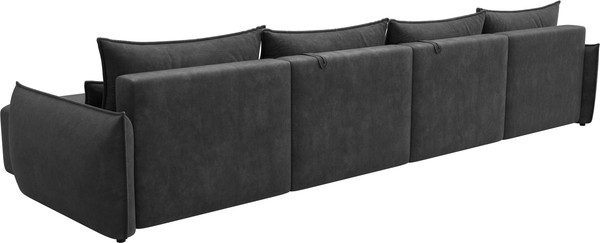 Изображение товара Диван П-образный Лига Диванов Лига-051 НПБ лонг / 128735 (велюр Brut 16 темно-серый)
