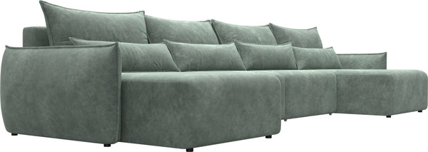 Изображение товара Диван П-образный Лига Диванов Лига-051 НПБ лонг / 128736 (велюр Brut 08 зеленый)
