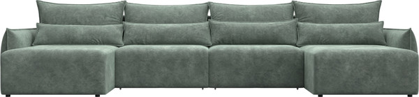 Изображение товара Диван П-образный Лига Диванов Лига-051 НПБ лонг / 128736 (велюр Brut 08 зеленый)