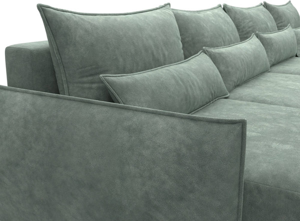 Изображение товара Диван П-образный Лига Диванов Лига-051 НПБ лонг / 128736 (велюр Brut 08 зеленый)