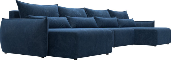 Изображение товара Диван П-образный Лига Диванов Лига-051 НПБ лонг / 128737 (велюр Brut 11 синий)