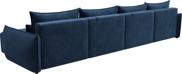Изображение товара Диван П-образный Лига Диванов Лига-051 НПБ лонг / 128737 (велюр Brut 11 синий)
