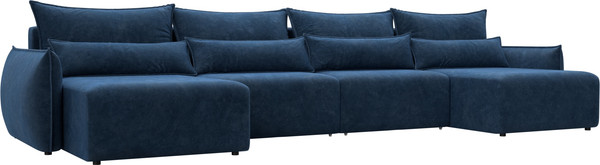 Изображение товара Диван П-образный Лига Диванов Лига-051 НПБ лонг / 128737 (велюр Brut 11 синий)
