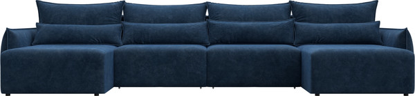Изображение товара Диван П-образный Лига Диванов Лига-051 НПБ лонг / 128737 (велюр Brut 11 синий)
