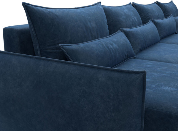 Изображение товара Диван П-образный Лига Диванов Лига-051 НПБ лонг / 128737 (велюр Brut 11 синий)