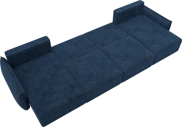 Изображение товара Диван П-образный Лига Диванов Лига-051 НПБ лонг / 128737 (велюр Brut 11 синий)