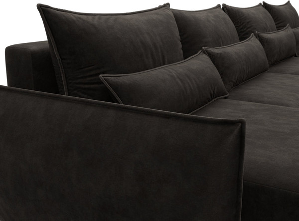 Изображение товара Диван П-образный Лига Диванов Лига-051 НПБ лонг / 128738 (велюр Brut 17 коричневый)