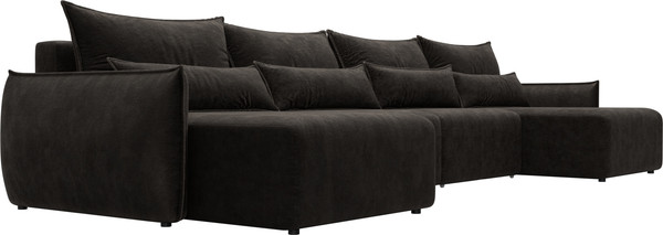 Изображение товара Диван П-образный Лига Диванов Лига-051 НПБ лонг / 128738 (велюр Brut 17 коричневый)