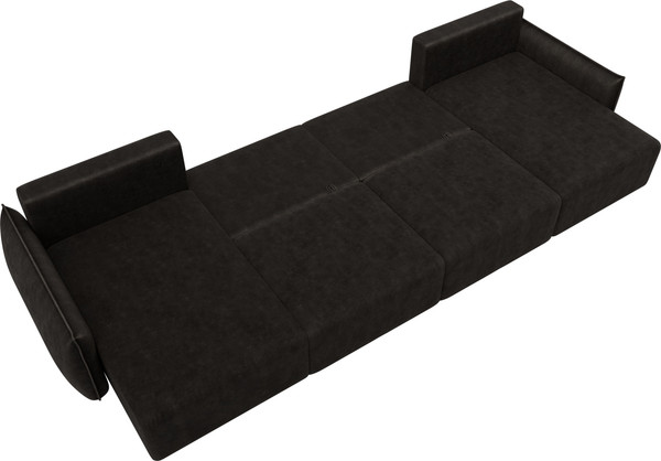 Изображение товара Диван П-образный Лига Диванов Лига-051 НПБ лонг / 128738 (велюр Brut 17 коричневый)