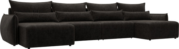 Изображение товара Диван П-образный Лига Диванов Лига-051 НПБ лонг / 128738 (велюр Brut 17 коричневый)