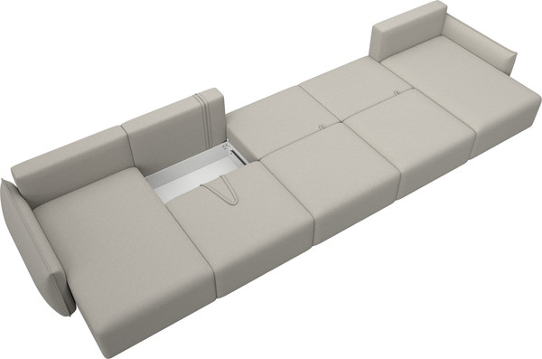 Изображение товара Диван П-образный Лига Диванов Лига-051 НПБ МегаЛонг / 128672 (рогожка амур 02 бежевый)