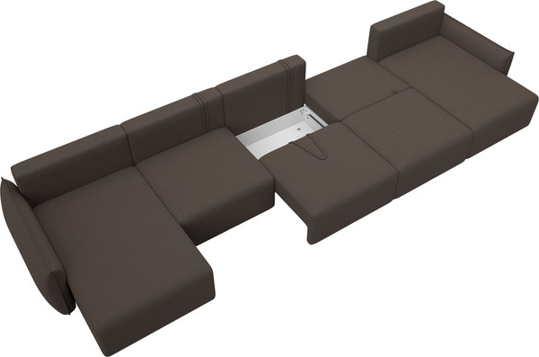 Изображение товара Диван П-образный Лига Диванов Лига-051 НПБ МегаЛонг / 128673 (рогожка амур 05 коричневый)