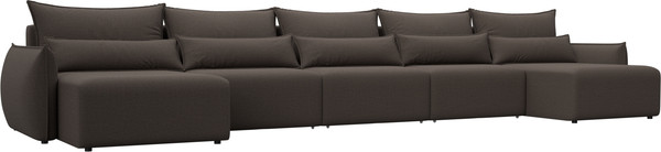 Изображение товара Диван П-образный Лига Диванов Лига-051 НПБ МегаЛонг / 128673 (рогожка амур 05 коричневый)
