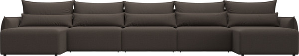 Изображение товара Диван П-образный Лига Диванов Лига-051 НПБ МегаЛонг / 128673 (рогожка амур 05 коричневый)