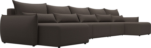 Изображение товара Диван П-образный Лига Диванов Лига-051 НПБ МегаЛонг / 128673 (рогожка амур 05 коричневый)