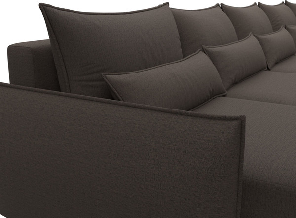 Изображение товара Диван П-образный Лига Диванов Лига-051 НПБ МегаЛонг / 128673 (рогожка амур 05 коричневый)