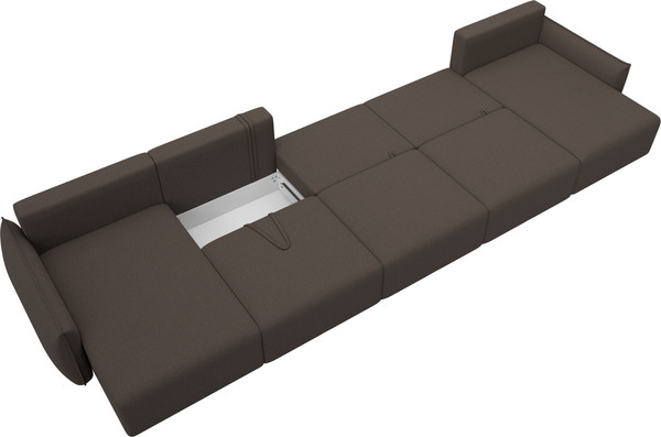 Изображение товара Диван П-образный Лига Диванов Лига-051 НПБ МегаЛонг / 128673 (рогожка амур 05 коричневый)