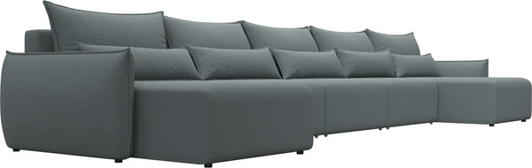 Изображение товара Диван П-образный Лига Диванов Лига-051 НПБ МегаЛонг / 128674 (рогожка амур 07 серый)