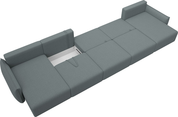 Изображение товара Диван П-образный Лига Диванов Лига-051 НПБ МегаЛонг / 128674 (рогожка амур 07 серый)