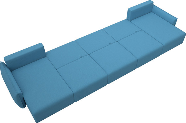 Изображение товара Диван П-образный Лига Диванов Лига-051 НПБ МегаЛонг / 128675 (рогожка амур 10 голубой)