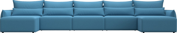 Изображение товара Диван П-образный Лига Диванов Лига-051 НПБ МегаЛонг / 128675 (рогожка амур 10 голубой)