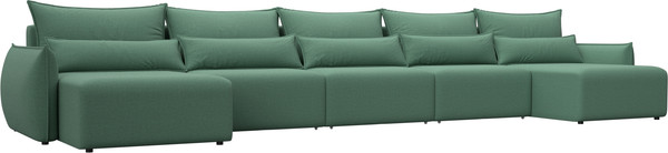 Изображение товара Диван П-образный Лига Диванов Лига-051 НПБ МегаЛонг / 128676 (рогожка амур 11 зеленый)