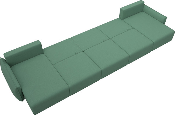 Изображение товара Диван П-образный Лига Диванов Лига-051 НПБ МегаЛонг / 128676 (рогожка амур 11 зеленый)