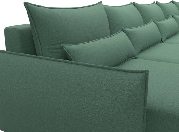 Изображение товара Диван П-образный Лига Диванов Лига-051 НПБ МегаЛонг / 128676 (рогожка амур 11 зеленый)