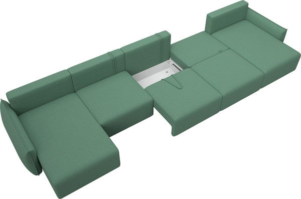 Изображение товара Диван П-образный Лига Диванов Лига-051 НПБ МегаЛонг / 128676 (рогожка амур 11 зеленый)