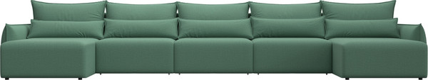 Изображение товара Диван П-образный Лига Диванов Лига-051 НПБ МегаЛонг / 128676 (рогожка амур 11 зеленый)