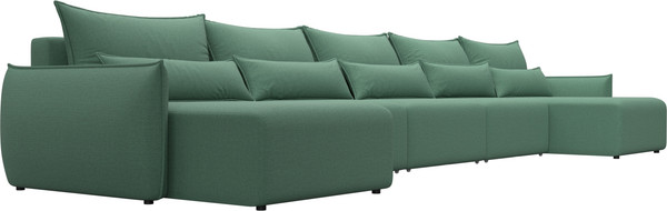 Изображение товара Диван П-образный Лига Диванов Лига-051 НПБ МегаЛонг / 128676 (рогожка амур 11 зеленый)