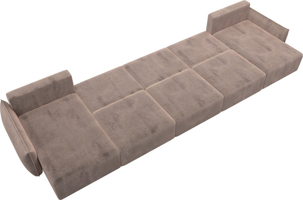 Изображение товара Диван П-образный Лига Диванов Лига-051 НПБ МегаЛонг / 128678 (велюр Tower 05 бежевый)