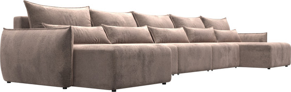 Изображение товара Диван П-образный Лига Диванов Лига-051 НПБ МегаЛонг / 128678 (велюр Tower 05 бежевый)