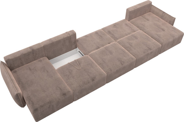 Изображение товара Диван П-образный Лига Диванов Лига-051 НПБ МегаЛонг / 128678 (велюр Tower 05 бежевый)