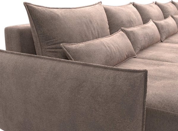 Изображение товара Диван П-образный Лига Диванов Лига-051 НПБ МегаЛонг / 128678 (велюр Tower 05 бежевый)