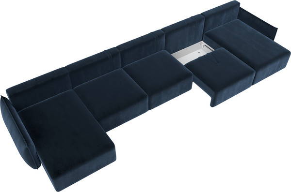 Изображение товара Диван П-образный Лига Диванов Лига-051 НПБ МегаЛонг / 128679 (велюр Tower 13 синий)