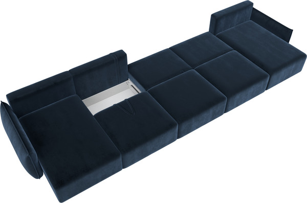Изображение товара Диван П-образный Лига Диванов Лига-051 НПБ МегаЛонг / 128679 (велюр Tower 13 синий)