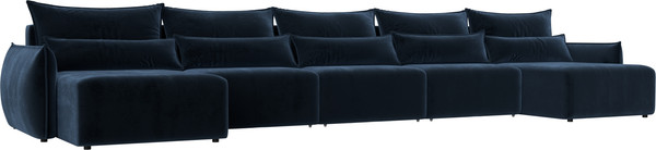 Изображение товара Диван П-образный Лига Диванов Лига-051 НПБ МегаЛонг / 128679 (велюр Tower 13 синий)