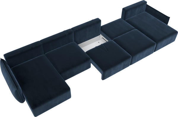 Изображение товара Диван П-образный Лига Диванов Лига-051 НПБ МегаЛонг / 128679 (велюр Tower 13 синий)