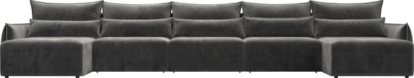 Изображение товара Диван П-образный Лига Диванов Лига-051 НПБ МегаЛонг / 128680 (велюр Tower 10 серый)