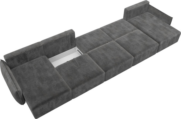 Изображение товара Диван П-образный Лига Диванов Лига-051 НПБ МегаЛонг / 128680 (велюр Tower 10 серый)