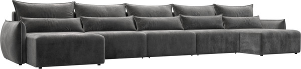 Изображение товара Диван П-образный Лига Диванов Лига-051 НПБ МегаЛонг / 128680 (велюр Tower 10 серый)