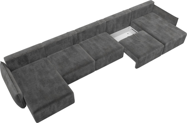 Изображение товара Диван П-образный Лига Диванов Лига-051 НПБ МегаЛонг / 128680 (велюр Tower 10 серый)