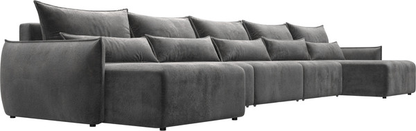 Изображение товара Диван П-образный Лига Диванов Лига-051 НПБ МегаЛонг / 128680 (велюр Tower 10 серый)
