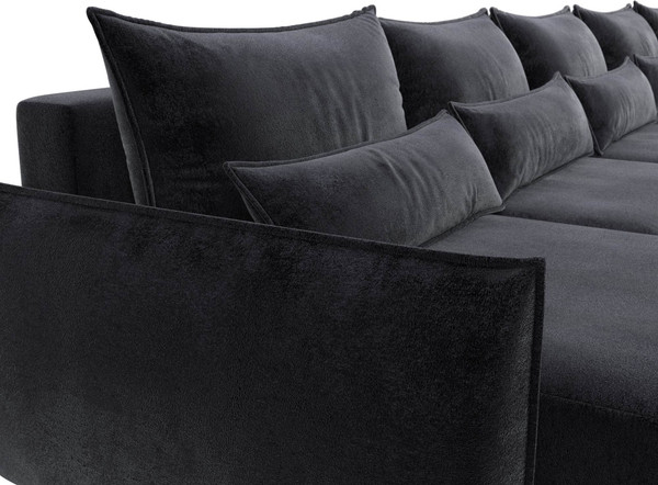 Изображение товара Диван П-образный Лига Диванов Лига-051 НПБ МегаЛонг / 128681 (велюр Tower 11 темно-серый)