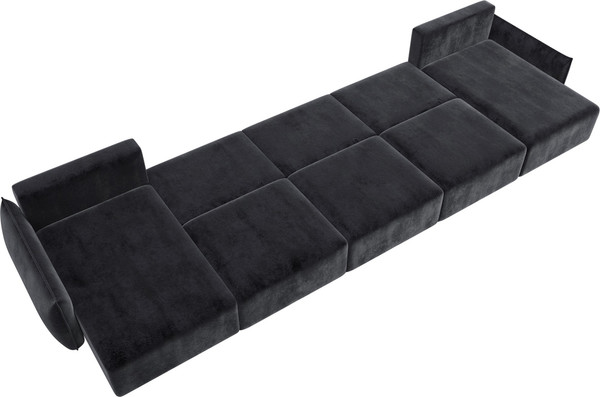 Изображение товара Диван П-образный Лига Диванов Лига-051 НПБ МегаЛонг / 128681 (велюр Tower 11 темно-серый)