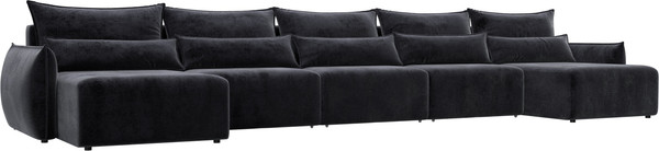 Изображение товара Диван П-образный Лига Диванов Лига-051 НПБ МегаЛонг / 128681 (велюр Tower 11 темно-серый)