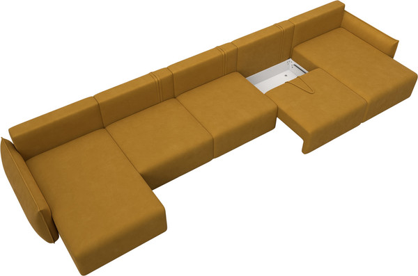 Изображение товара Диван П-образный Лига Диванов Лига-051 НПБ МегаЛонг / 128743 (велюр Brut 10 желтый)